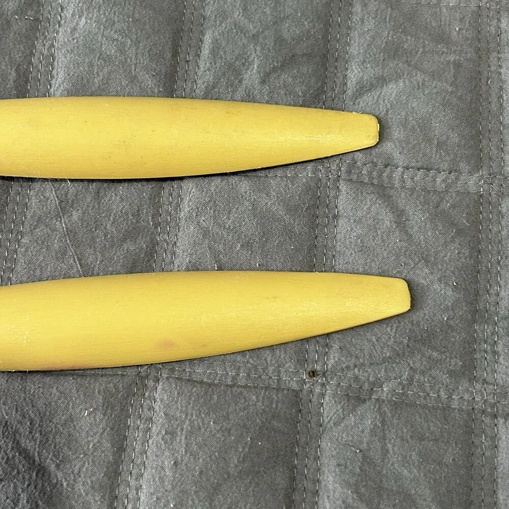 Vintage Tupperware Salad Serving Utensils 12'' Fork Spoon Set of 2 Harvest Gold